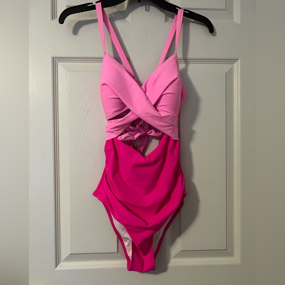 Stylish Pink One-Piece Swimsuit